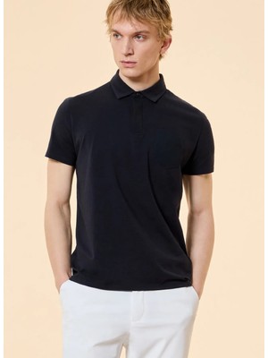 Roberto Ricci Designs Lacivert Erkek Slim Fit Polo T-Shirt Revo Polo
