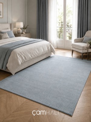 Eko Halı Zen 01 Blue Hav Toz Vermez Yumuşak Dokulu Salon Halısı Oturma Odası Halısı Yatak Odası Halısı Çocuk Odası Halısı Koridor Halısı Mutfak Halısı Modern Makine Halısı