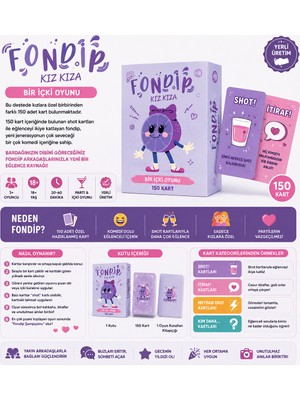 Mersi Shop Fondip Kız Kıza Eğlenceli Kart Oyunu | +18 Parti ve Içki Oyunu 150 Kart Yerli Üretim