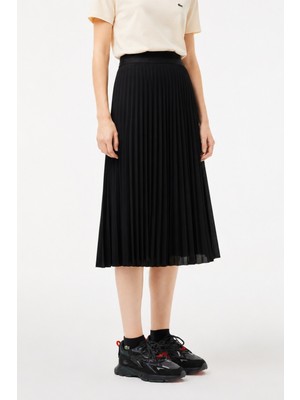 Lacoste Women's Pleated Skirt Pileli Kadın Etek Siyah