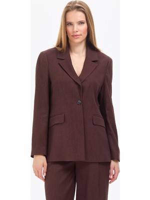 Pierre Cardin Kadın Kahverengi Regular Fit Ceket 50324082-VR029