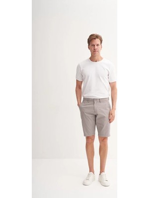 Cazador Slim Fit Bermuda Kısa Dar Paça Şort 6015 Gri