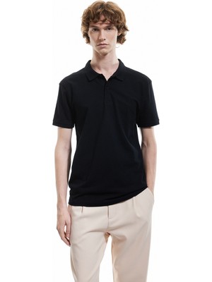 Koton Kısa Kollu Pamuklu Pike Kumaş Polo Yaka Slim Fit Tişört