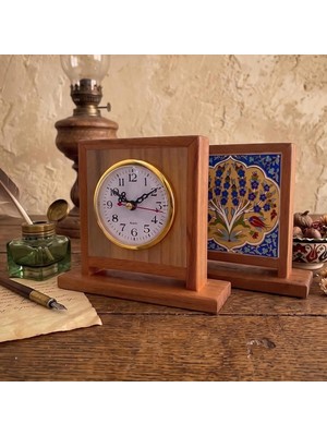 Morgen Craft Essent Dualis Seramikli Ahşap Masa Saati