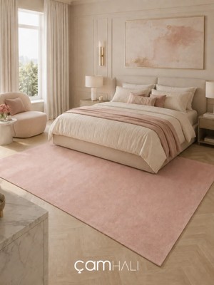 Eko Halı Zen 01 Pink Hav Toz Vermez Yumuşak Dokulu Salon Halısı Oturma Odası Halısı Yatak Odası Halısı Çocuk Odası Halısı Koridor Halısı Mutfak Halısı Modern Makine Halısı