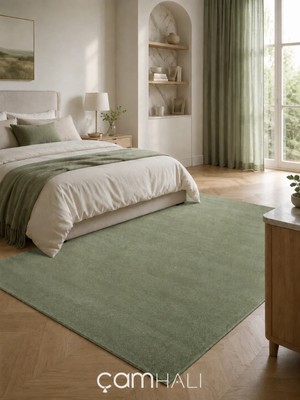 Eko Halı Zen 01 Green Hav Toz Vermez Yumuşak Dokulu Salon Halısı Oturma Odası Halısı Yatak Odası Halısı Çocuk Odası Halısı Koridor Halısı Mutfak Halısı Modern Makine Halısı