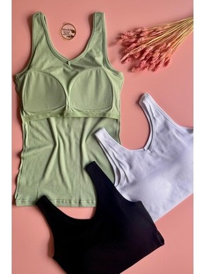 Elosia Chic Drape | 3 Adet V Yaka Pedli No Bra Kolsuz Modal Kumaş Atlet Seti