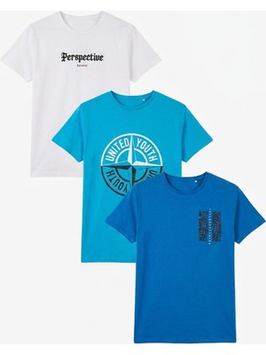 Buratti Pamuklu Baskılı 3'lü Paket T Shirt Erkek T Shirt 541S3