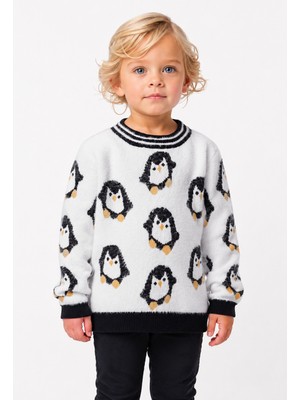 Baby Hola Penguen Desenli Kız Çocuk Kazak 23212
