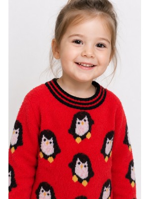 Baby Hola Penguen Desenli Kız Çocuk Kazak 23212