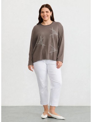 Selen Vizon Kadın Taşlı Bluz 26YSL8393