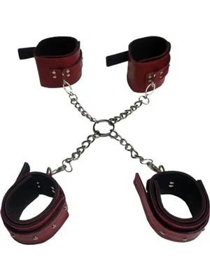 Buççin Online Mağaza Kırmızı El & Ayak Kelepçe Seti (Bdsm)