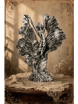 Gold Wind Dancer Dekoratif Kadın Heykeli Modern Salon Ofis ve Masa Üstü Dekoru
