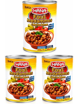 Hana Bakla Konservesi 400 GR x 3 Sağlıklı ve Hızlı Hazırlanır Lezzetli Yiyecek