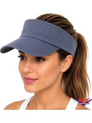Axe Sportswear Arkası Ayarlanabilir Cırtlı Vizör Şapka Uv Güneş Koruyucu Günlük Plaj Tenis Şapkası