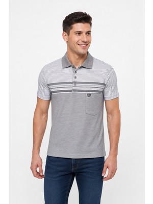 Bihan Store Erkek Dijital Desen Polo Yaka Tişört Y26.3110-GRI