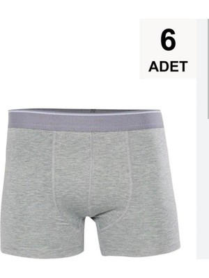 Erka 6'lı Erkek Boxer Seti - Nefes Alan Pamuklu Kumaş - Siyah/gri Paket