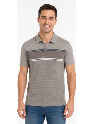 Bihan Store Erkek Dijital Desen Polo Yaka Tişört Y26.3110-BEJ