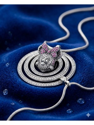 Celikchi Kadın Antrasit Renk Detay Mickey Model Gümüş Charm