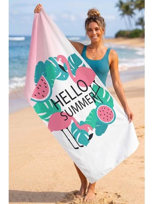 Vevien Home Hello Summer Dijital Baskılı 75 x 150 cm Plaj Havlusu