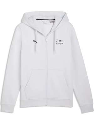 Puma Erkek Beyaz Puma Bmw Mms Ess Fleece Jacket Beyaz Erkek Fermuarlı Kapüşonlu Sweatshirt