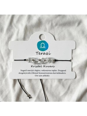 Atölye Merdiven Terazi Burcu Taşı Kristal Kuvars Doğal Taş Bileklik / Halhal