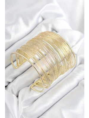 Canarino Pirinç Tel Sarma Model Gold Renk Kadın Bileklilk 5886