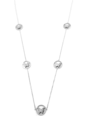 Öfi Kelebek Kolye - 90 cm - Gümüş
