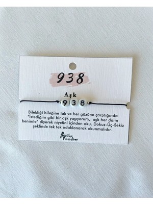 Atölye Merdiven Aşk 938 Sekans Sayı Aşk Çeken Bileklik Olumlama Bilekliği