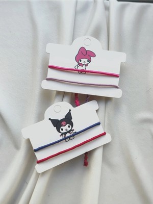 Atölye Merdiven Melody ve Kuromi Aşk Hello Kitty ve Arkadaşları Çift Bilekliği Arkadaşlık Bilekliği Ip Bileklik Seti