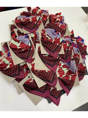Öfi Desenli Fular 50X50 - Çok Renkli