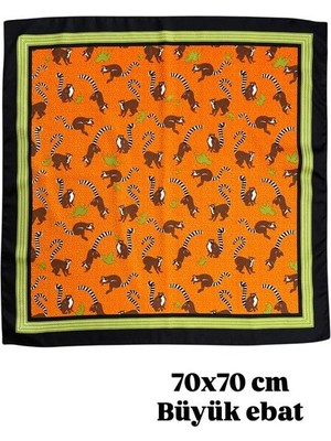 Öfi Desenli Fular 70X70 - Çok Renkli