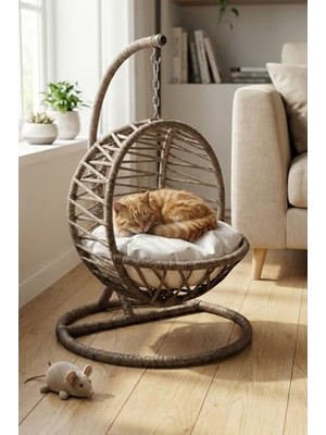 Die Grup Reyo Pet Lüxperi Kedi Salıncağı & Kedi Yatağı & Kafesi 38X45X65 cm Kahve