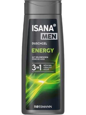 Isana Men 300 ml Duş Jeli Energy 3in1 Ferahlatıcı Etki ile Günlük Kullanıma Uygun