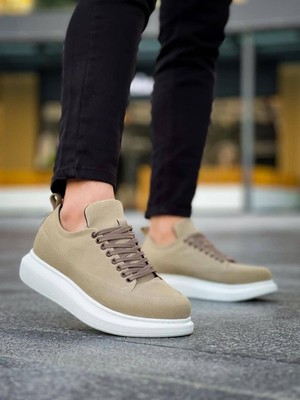 Ramer JY814 Axel Bağcıklı Süet Erkek Günlük Sneaker Ayakkabı Sbt Krem