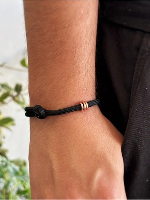 Atölye Merdiven %100 Saf Ham Bakır Detaylı Paracord Bileklik Unisex Bakır Bileklik