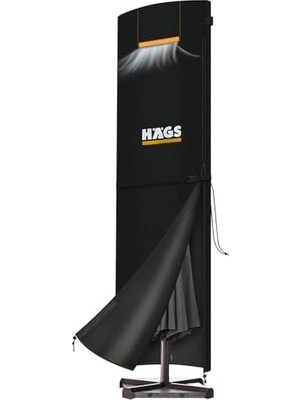 Die Grup Haegs Bahçe Şemsiye Kılıfı, Veranda Parasol Konsol Şemsiyesi Brandası, Koruma Örtüsü, Su Geçirmez, Hava Koşullarına Dayanıklı Bahçe Gölgelik Güneşlik Örtüsü (210-45/72/32 Cm) Siyah
