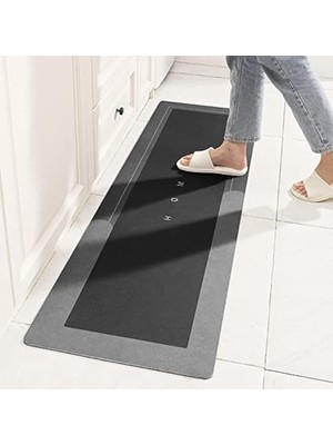 Die Grup Banyo Paspası Halısı, Süper Emici Zemin Paspası Hızlı Kuruyan Ince Banyo Paspasları Halılar Kauçuk Kaymaz Alt Duş Halıları Duş Lavabo Küvet Için 40 cm x 120 Cm, Koyu Gri