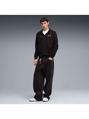 Puma Erkek Siyah Puma Bmw Mms Ess Fleece Jacket Siyah Erkek Fermuarlı Kapüşonlu Sweatshirt