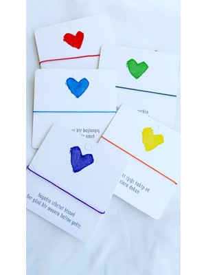 Atölye Merdiven 10LU Renkli Ip Bileklik Seti Doğumgünü, Nişan, Kına, Baby Shower Hediyelik Bileklik Seti