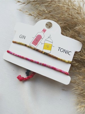 Atölye Merdiven Gin Tonic Yazılı Espirili Arkadaş Bilekliği Çift , Kanka , Eş, Bff Ip Bileklik