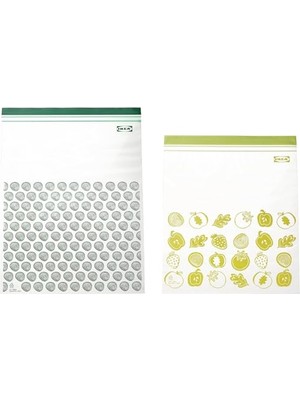 Die Grup Ikea Plastik Torba Istad, 30 Adet Paket, Şunlardan Oluşur: 15 Torba 6 L (28,5 x 41 Cm) ve 15 Torba 4,5 L (27 x 34 Cm), Tekrar Kullanılabilir, Çünkü Tekrar Kapatılabilir