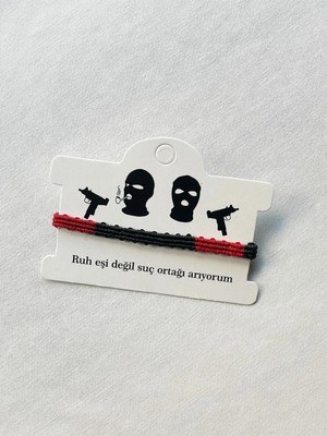 Atölye Merdiven El Yapımı Hediye Bileklik Ruh Eşi Değil Suç Ortağı Arıyorum Eş, Sevgili, Bff