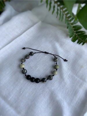 Atölye Merdiven Unisex Akik Taşlı Doğaltaş Bileklik
