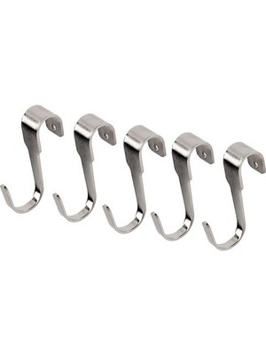 Die Grup 5 Li Kanca Metal Renk 7 cm Çelik Kanca 5 Li Mutfak Raf Kancası-Dekorasyonu