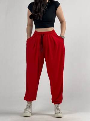 Cocopelli Bürümcük Kırmızı Kadın Jogger Pantolon COC3229