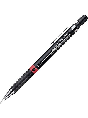 Die Grup Zebra Drf-0.5 Zebra Drafix Mekanik Kurşun Kalem, Si̇yah-Kırmızı, 0.5 mm