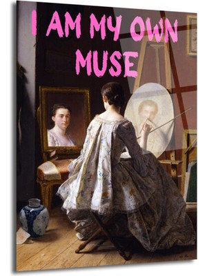 GLAZELLA I Am My Own Muse Modern Sanat Cam Tablo
