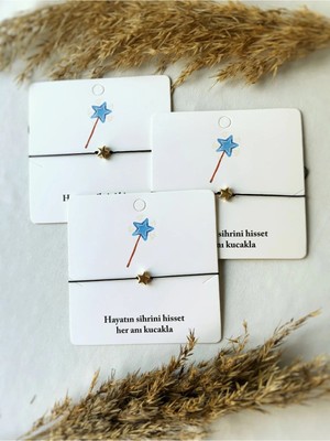 Atölye Merdiven 3lü Arkadaşlık Bilekliği Seti Yıldız Doğum Günü / Nişan / Baby Shower  Anı Bilekliği
