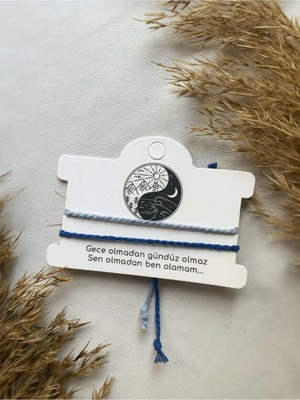 Atölye Merdiven Ying Yang 2li Pamuklu Ip Bileklik Ip Çift Bileklik Seti Bff, Sevgili Bilekliği